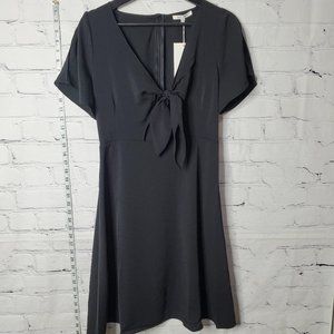 RETHM Short Sleeve Tie Front Fit & Flare Dress